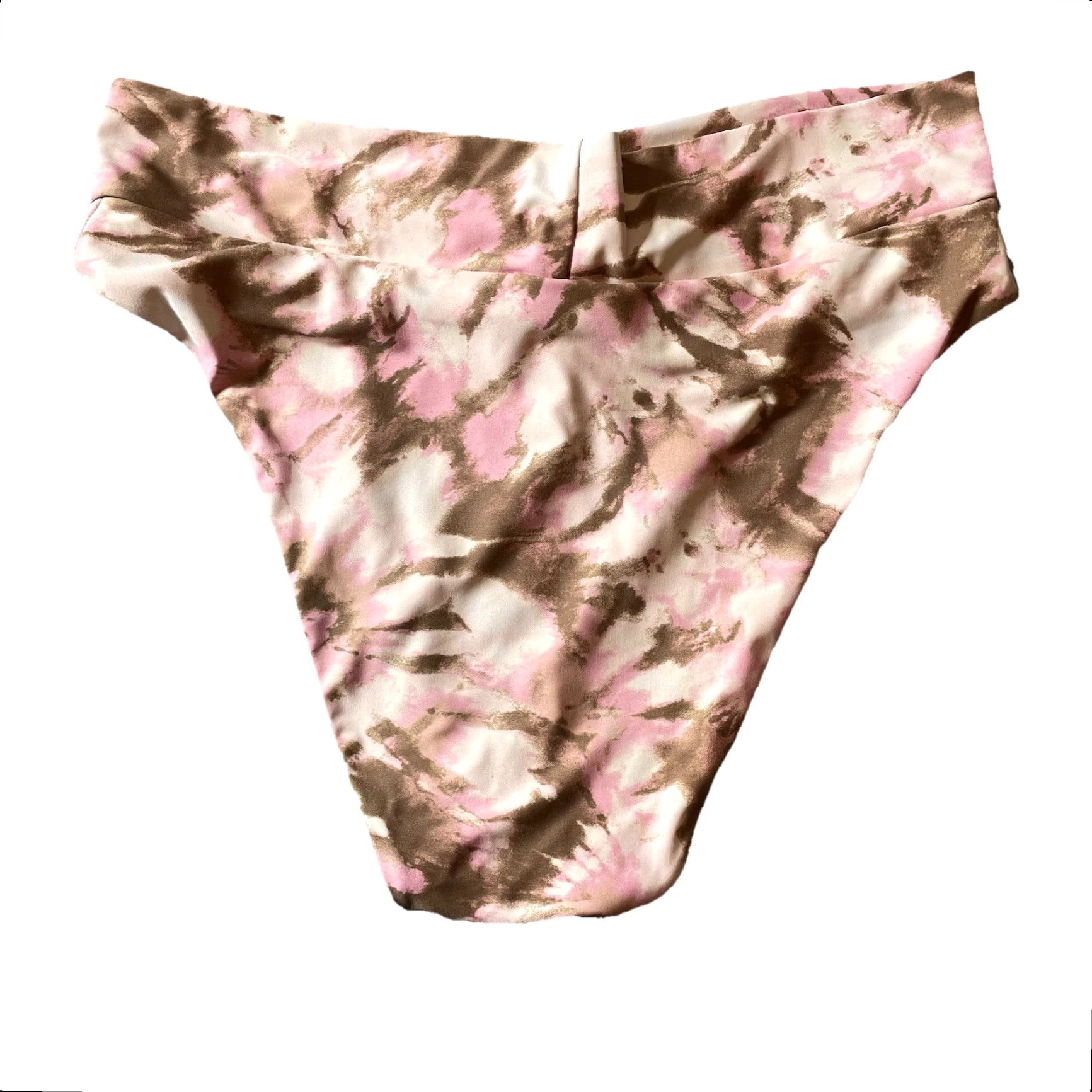 Vintage Aerie Bikini Top Bottom 2 Piece Large Pink Brown Wide Strap Scoop Swimsuit Set Size ONE SIZE - 6 Thumbnail
