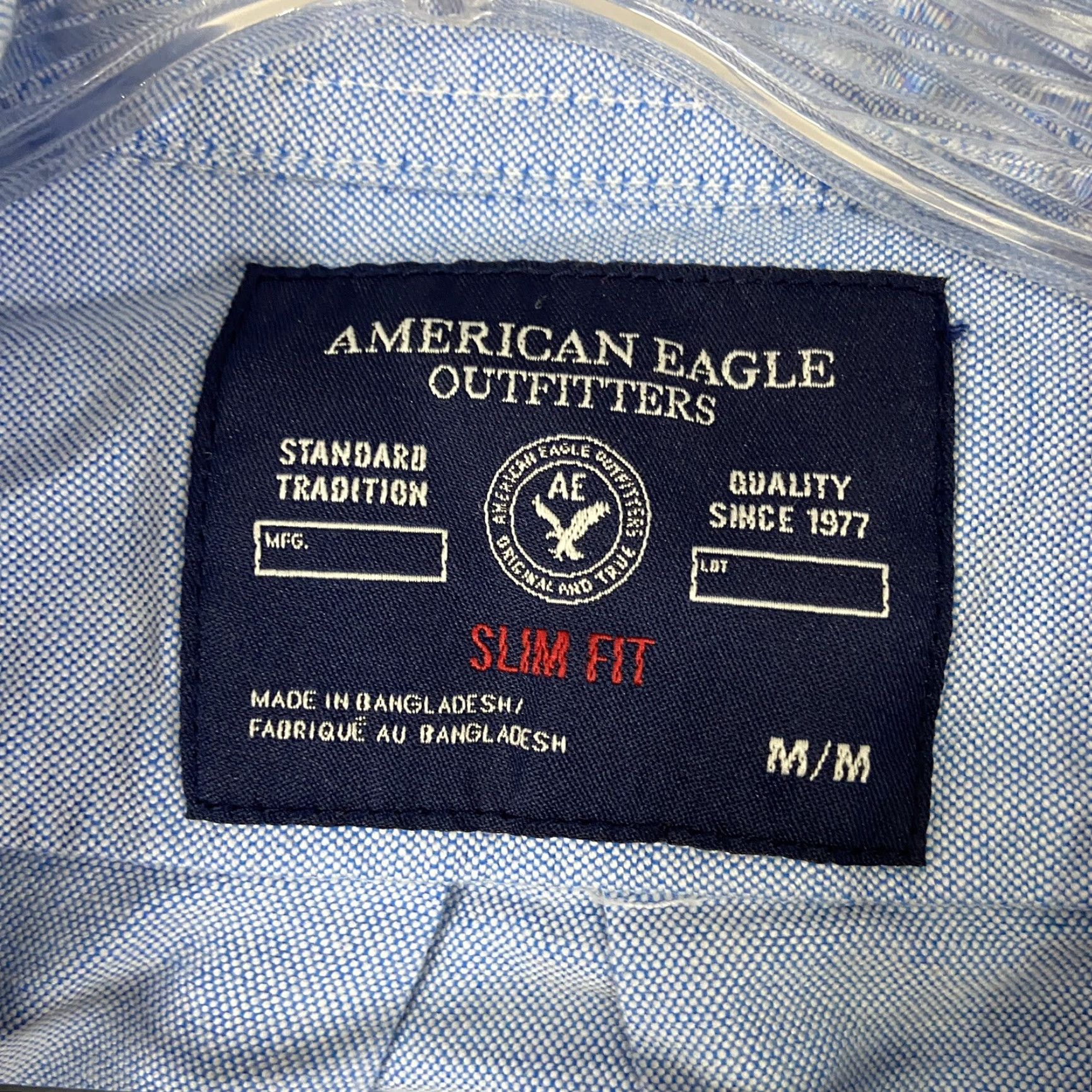 American Eagle Outfitters American Eagle Outfitters Shirt Men's M Blue Button-Up Long Sleeve Size US M / EU 48-50 / 2 - 6 Thumbnail