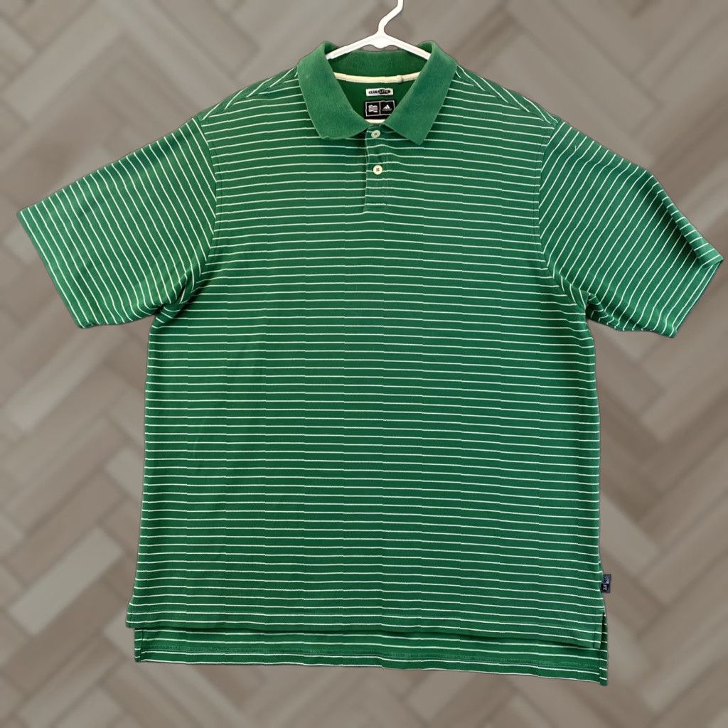 Adidas Adidas Golf Polo Shirt SS Men’s Green Striped Climalite 2XL Short Sleeve Shirt Casual Activewear Mens Size US XL / EU 56 / 4 - 1 Thumbnail
