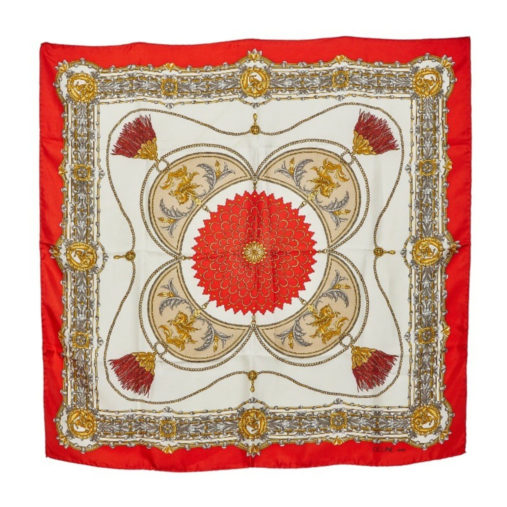 Celine all-over print scarf/muffler in red and multicolor for women