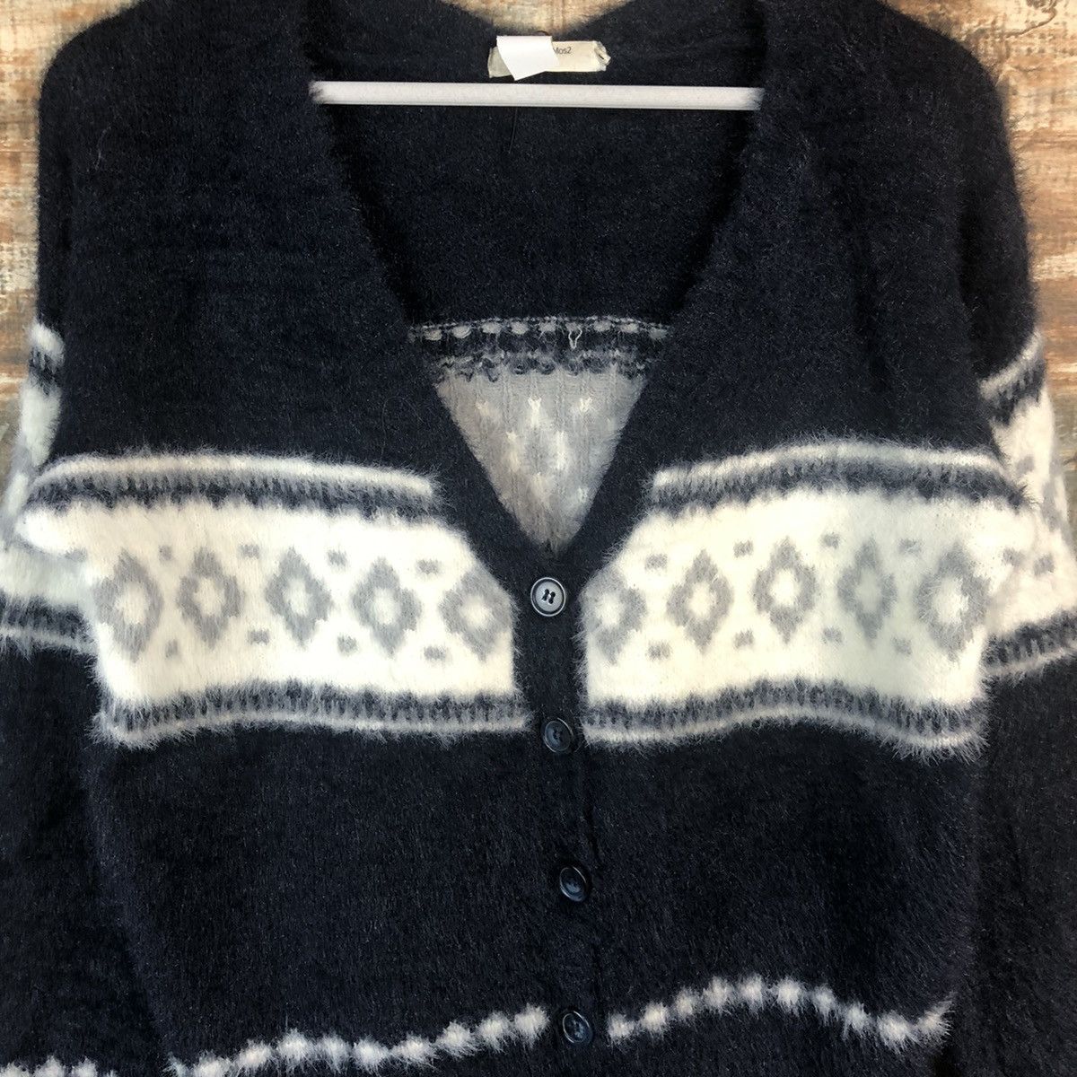 Japanese Brand DL Samansa Mos2 Black Cardigan Knitweaer #C398 Size M / US 6-8 / IT 42-44 - 5 Thumbnail