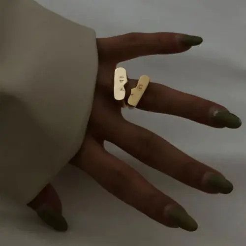 Japanese Brand × Vintage Women Emoticons Couple Ring Size ONE SIZE - 2 Thumbnail