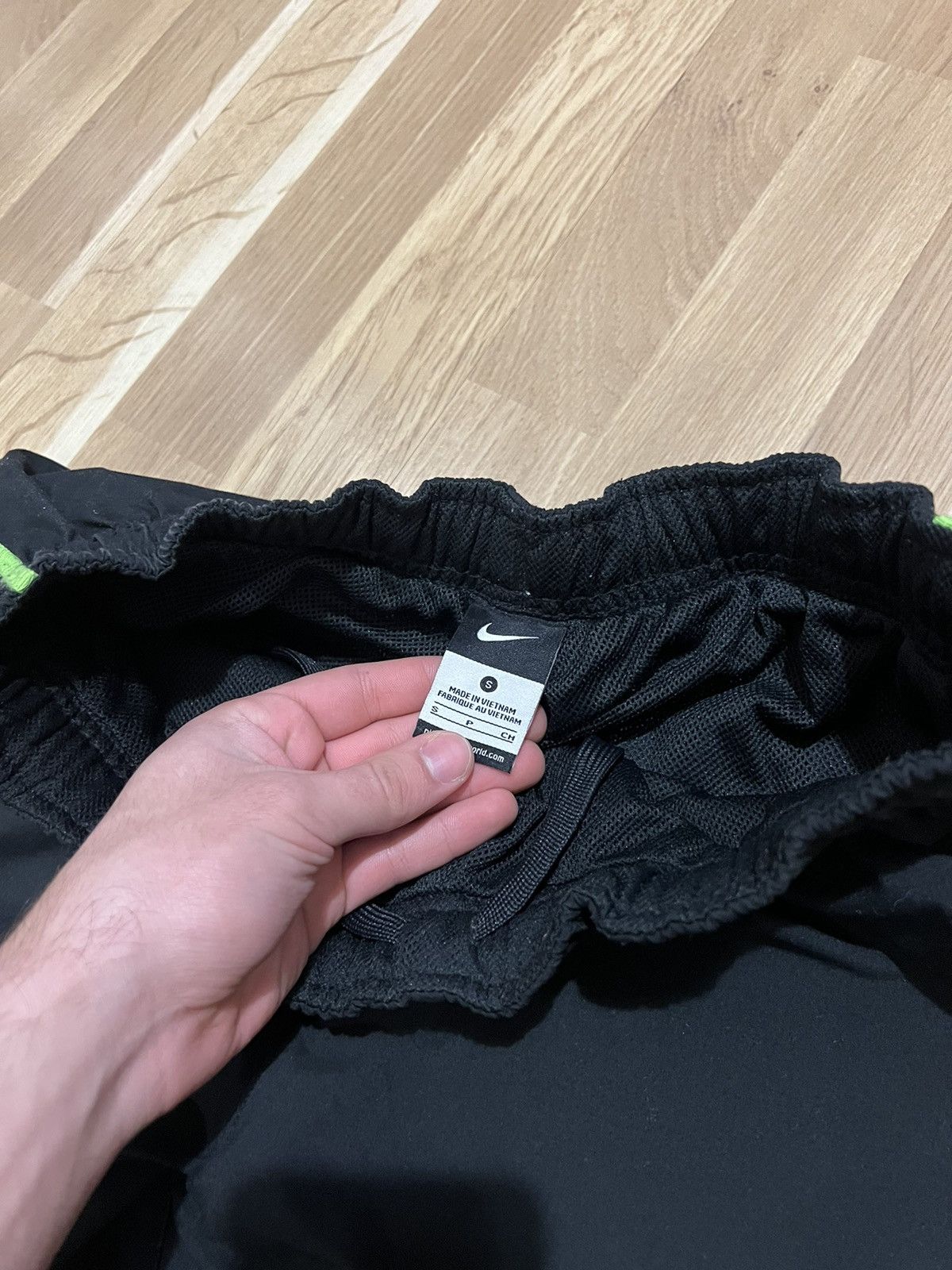 Nike × Vintage Nike vintage drill sweat pants black big logo y2k style Size US 31 - 4 Thumbnail