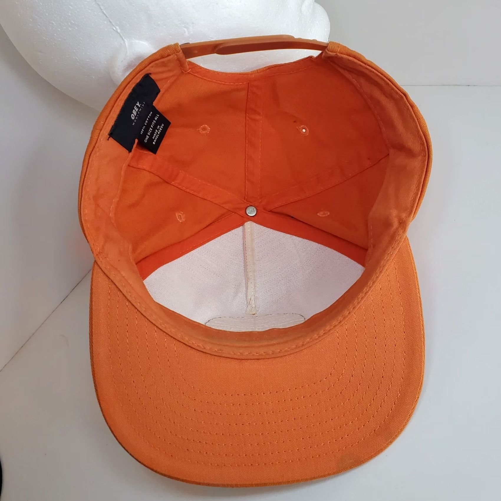 Obey OBEY Orange Canvas Baseball Cap Hat Mens One Size Streetwear Hip Hop Classic Colorful Size ONE SIZE - 6 Thumbnail