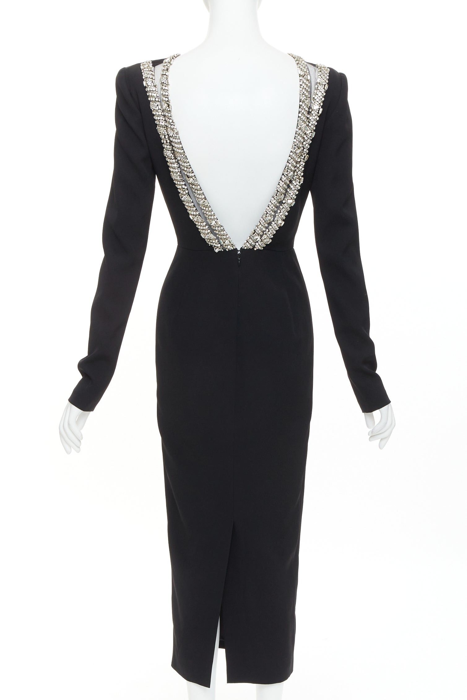 Alexandre Vauthier ALEXANDRE VAUTHIER COUTURE 2023 Runway black crepe crystal embellished open back dress Size S / US 4 / IT 40 - 1 Thumbnail