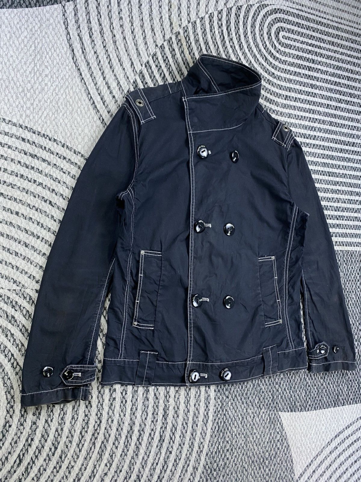 Japanese Brand Vtg Oilcake Premium Black Double Collar Jacket Size US M / EU 48-50 / 2 - 4 Thumbnail