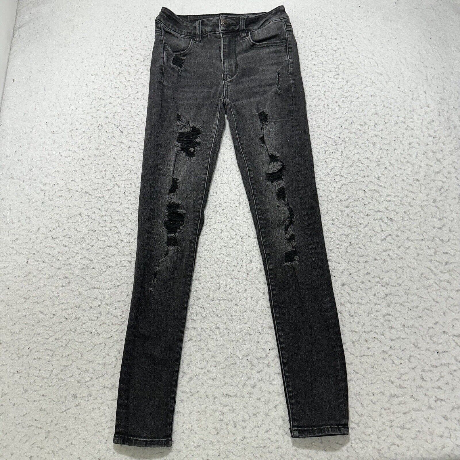 American Eagle Outfitters American Eagle 2 Regular Super Stretch HiRise  Jegging Ripped | Grailed