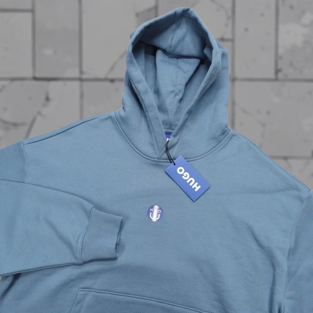 Hugo Boss HUGO BOSS Niftyhood Pullover Hoodie Men M Logo Cotton French Terry Blue Regular Size M Hoodie Mens Size US M / EU 48-50 / 2 - 1 Thumbnail