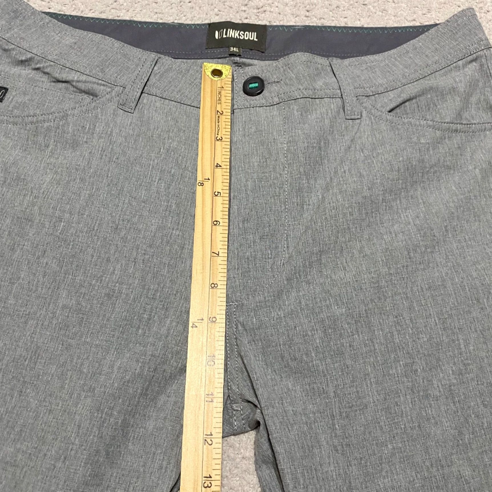 Vintage Linksoul Mens Pants Gray Slim Straight Chino Golf Performance Mid Rise 34 Tall Size US 34 / EU 50 - 7 Thumbnail
