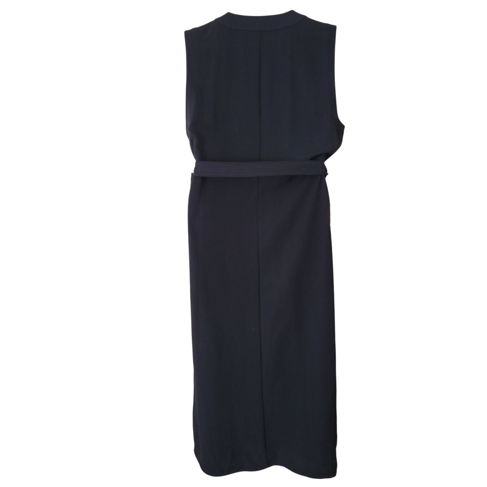 Everlane Everlane 12 Black Japanese GoWeave Sleeveless Wrap Dress V N Size XL / US 12-14 / IT 48-50 - 3 Thumbnail