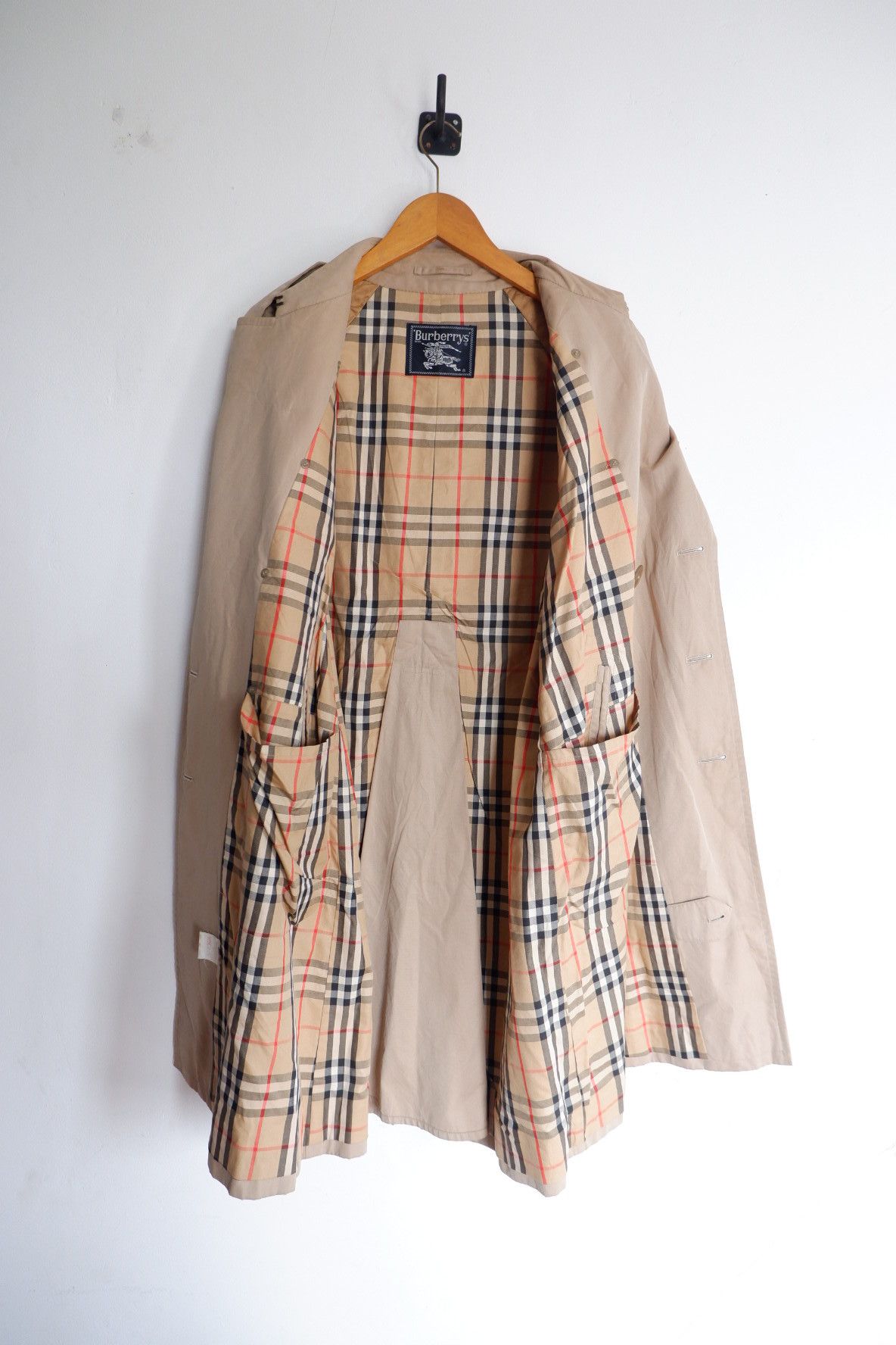 Burberry Vintage 80s Burberry London Checked Double Breast Trenchcoat Size US S / EU 44-46 / 1 - 2 Thumbnail