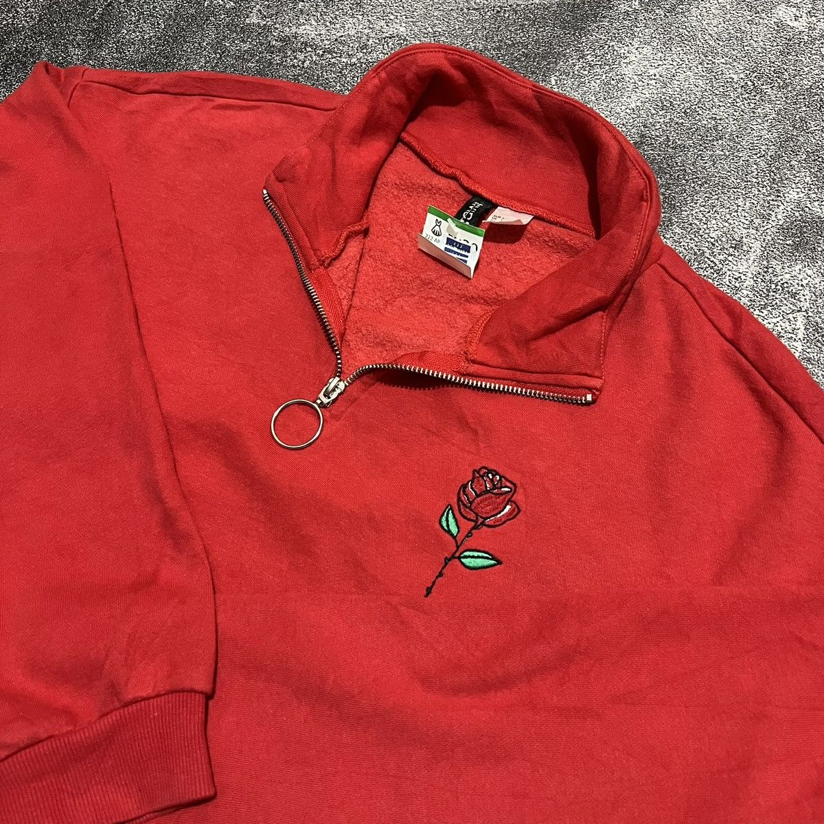 H&M CROPTOP SWEATER HALFZIPPER Size L / US 10 / IT 46 - 1 Thumbnail