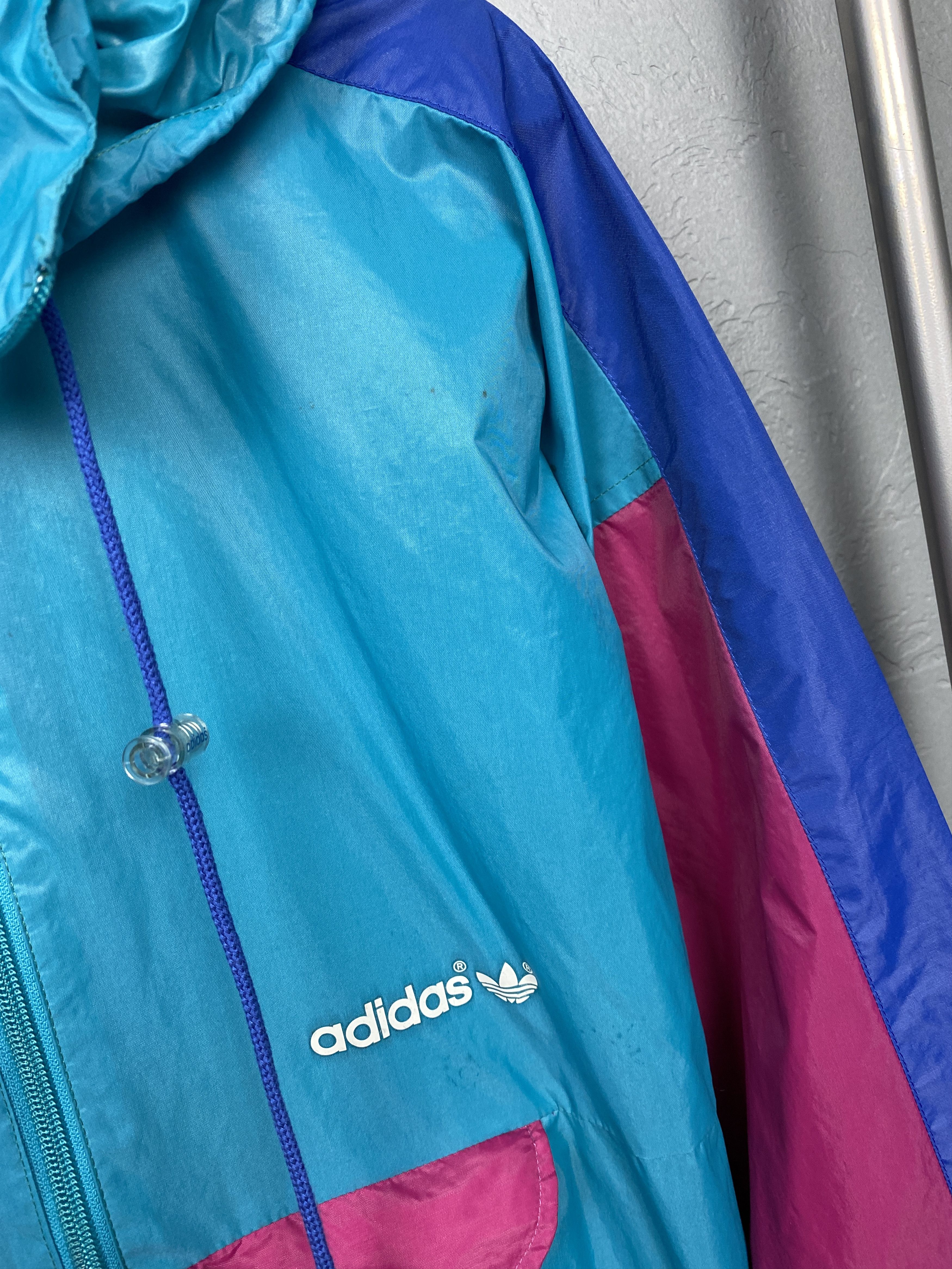 Adidas × Vintage Adidas Vintage Mens Nylon Anorak Jacket Size US L / EU 52-54 / 3 - 3 Thumbnail