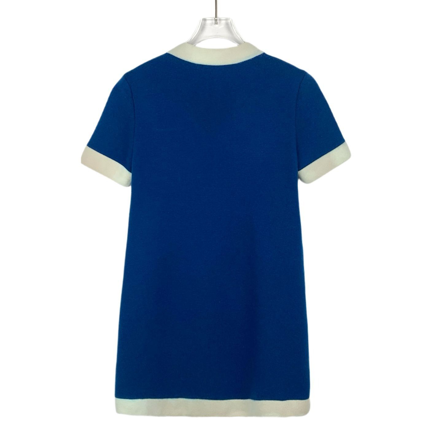 Gucci Gucci Womens Blue & Cream Short Sleeve Dress With Pocket Log Size XS / US 0-2 / IT 36-38 - 2 Thumbnail