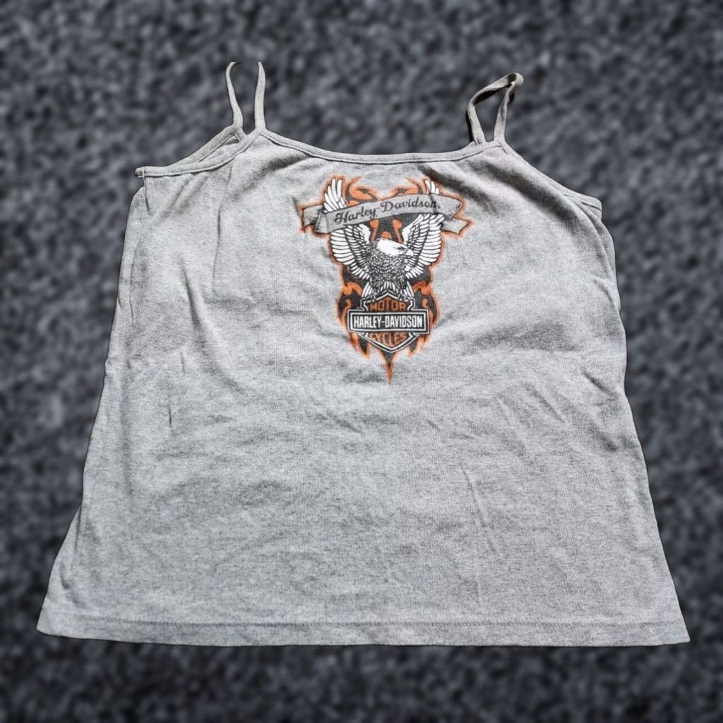Harley Davidson VINTAGE Harley Davidson Gray Graphic T-Shirt Top Womens XL 90s Retro Size XL / US 12-14 / IT 48-50 - 1 Thumbnail