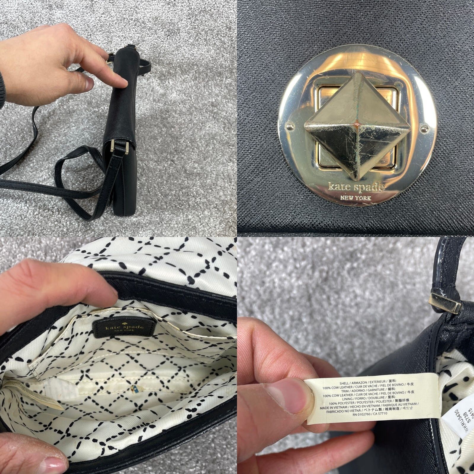 Vintage VINTAGE Kate Spade New York Crossbody Bag Women's Leather Casual Black Adjustable Strap 2010s Size ONE SIZE - 8 Thumbnail