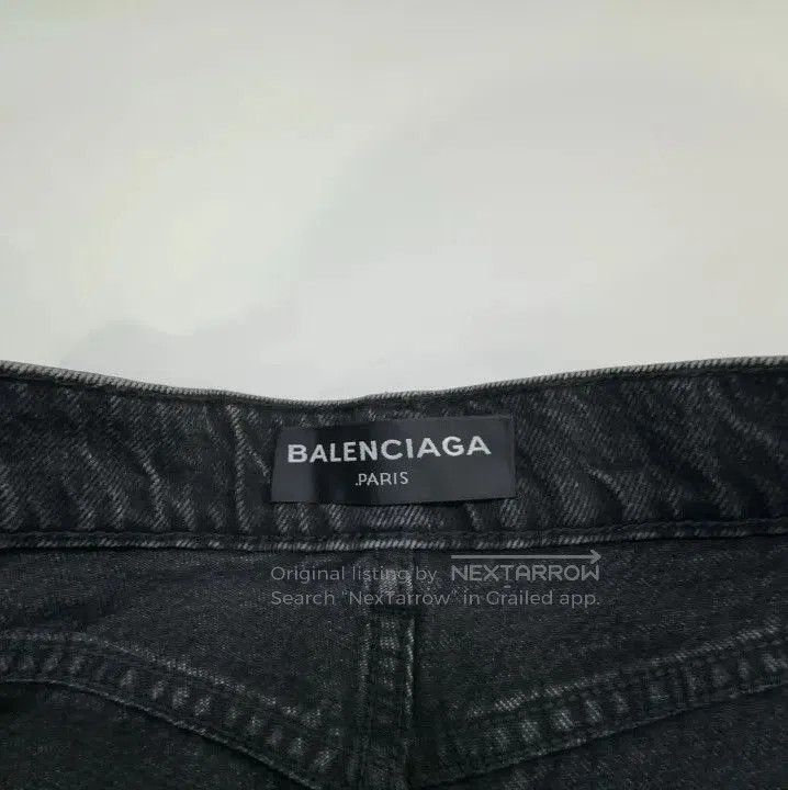 Balenciaga Balenciaga Stylish Black Denim Trousers with Stripes. Size US 28 / EU 44 - 1 Thumbnail