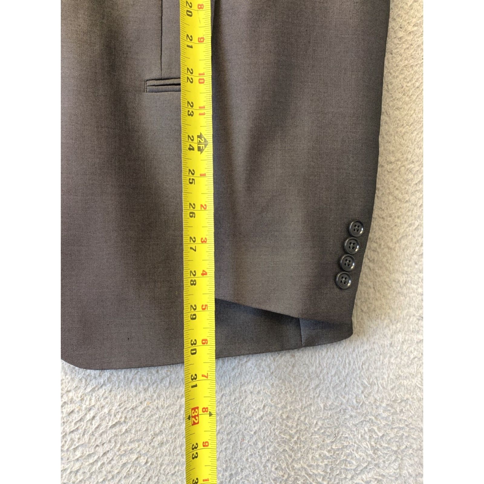 Vintage ANDREW FEZA Blazer Gray Metallic 44L 140-38 Jacket Mens Size 44L - 3 Thumbnail