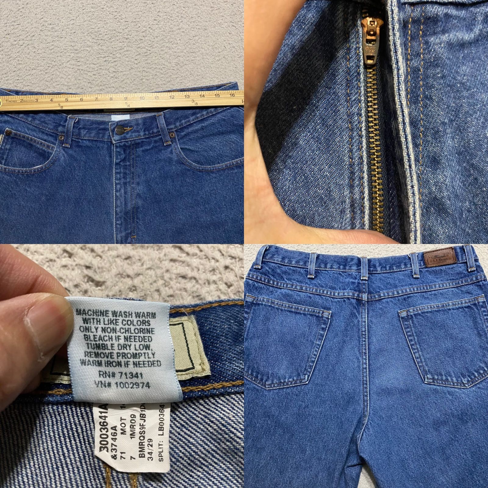 Vintage L.L. Bean Jeans Mens 34x29 Blue Denim Medium Wash Straight Leg Mid Rise Size US 34 / EU 50 - 8 Thumbnail