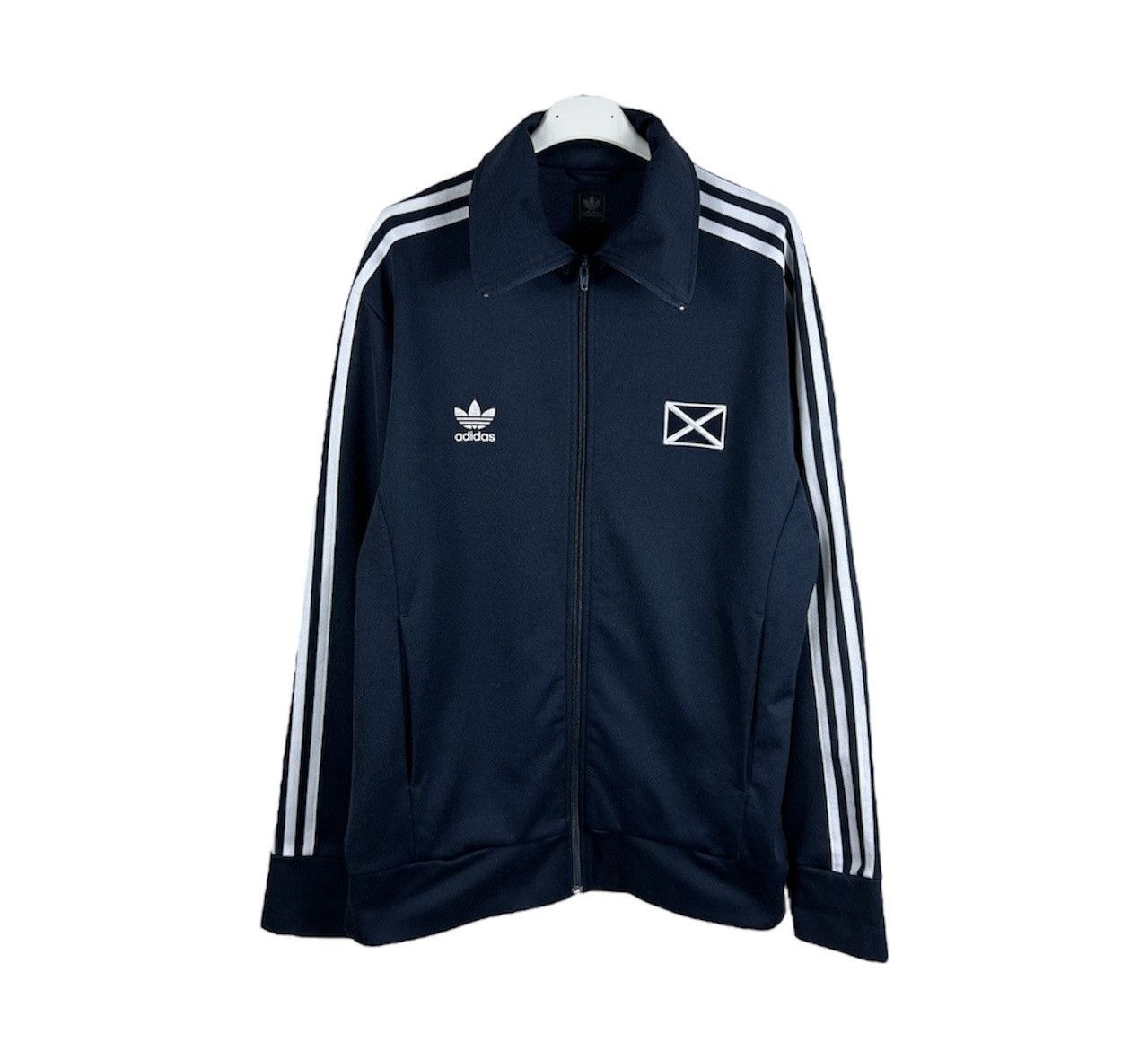 Adidas Vintage Adidas Scotland y2k navy zip track hoodie blokecore Size US L / EU 52-54 / 3 - 1 Thumbnail