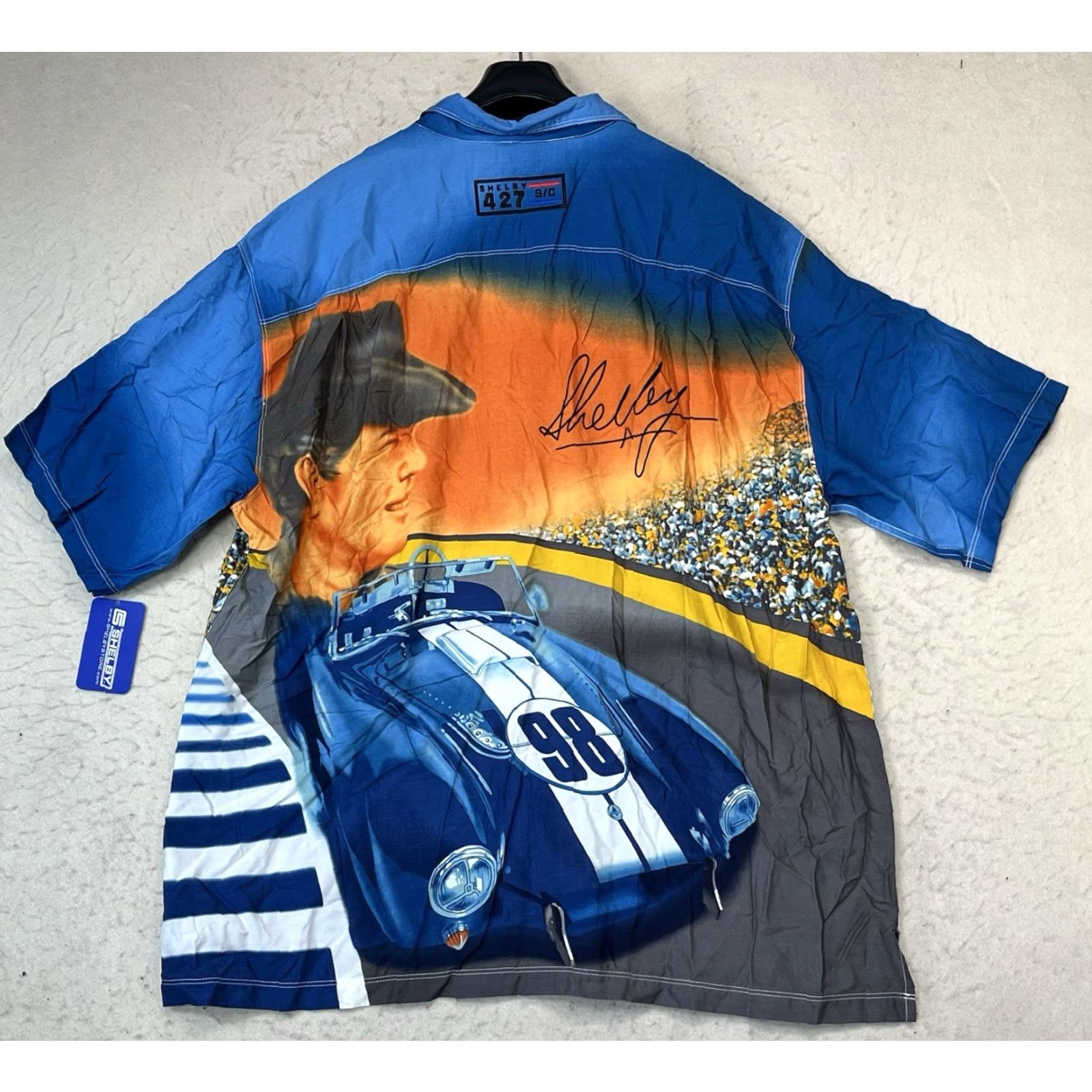 Vintage VINTAGE Carroll Shelby's Store Shirt Button-Up Blue Cobra 427 S/C Graphic Print 2XL 3XL Size US XXL / EU 58 / 5 - 2 Thumbnail