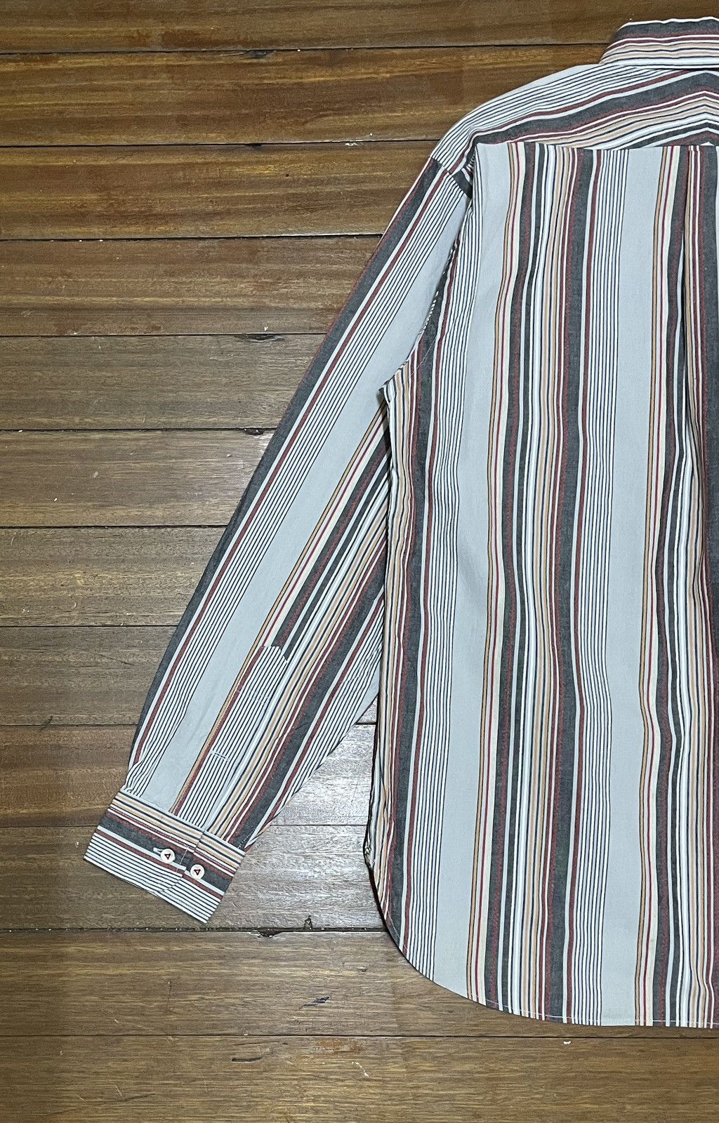 Japanese Brand × Sugar Cane × Toyo Enterprises Rare Design Vintage Brand Sugar Cane Toyo Stripe Shirt 1990s Size US M / EU 48-50 / 2 - 7 Thumbnail