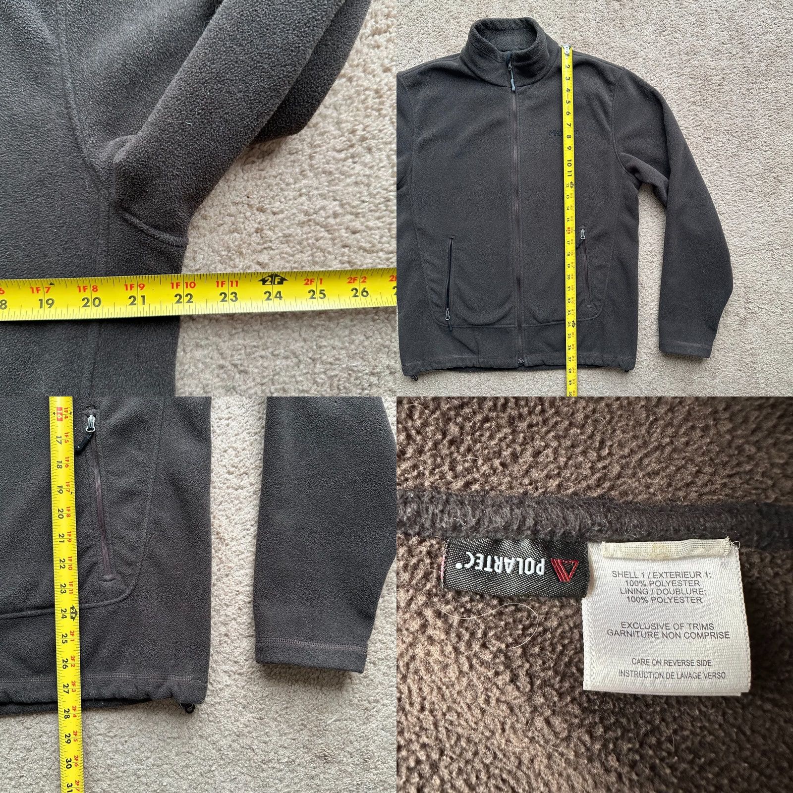 Marmot Marmot Jacket Mens Medium Full Zip Mock Neck Fleece Dark Brown Polartec Pockets Size US M / EU 48-50 / 2 - 8 Thumbnail
