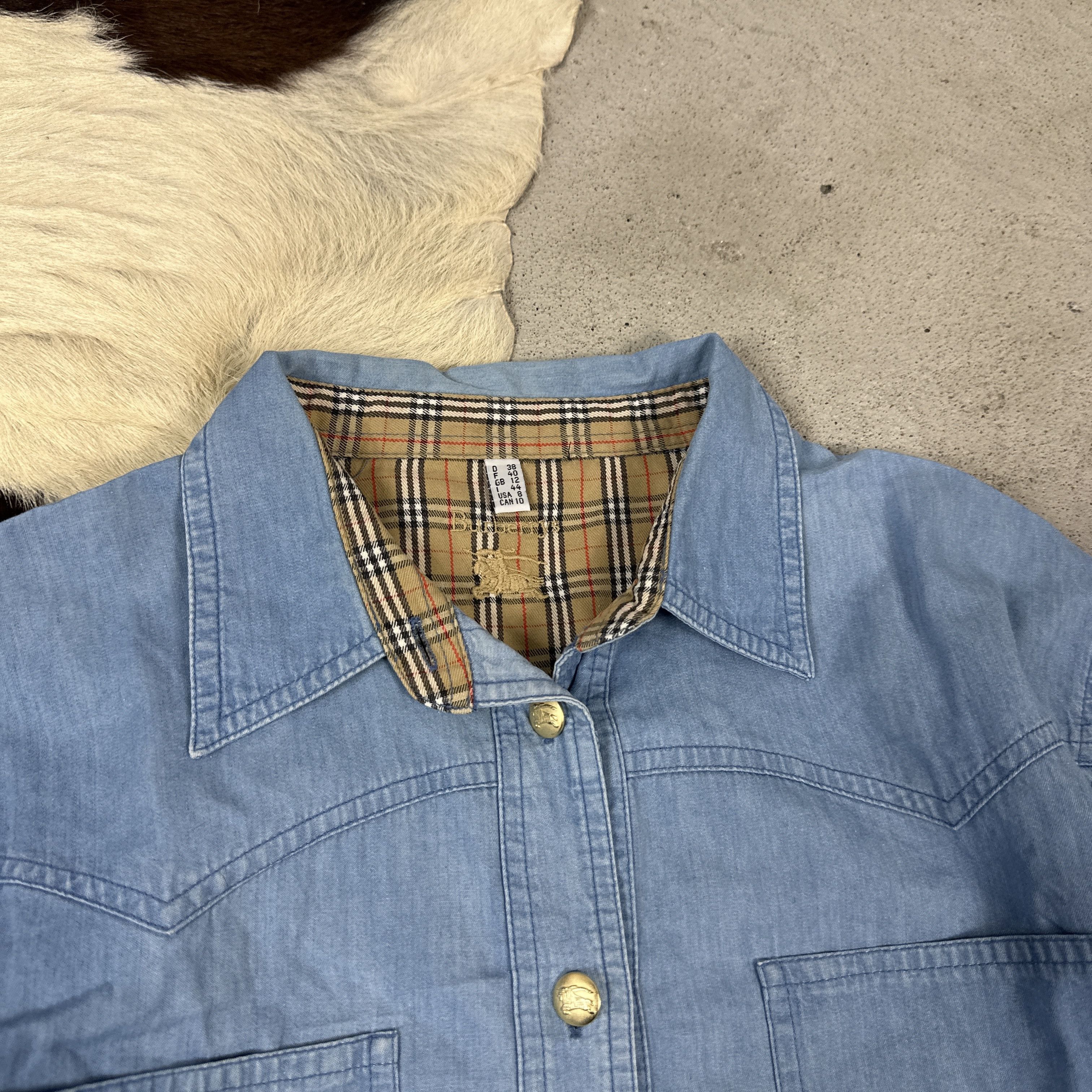 Burberry × Vintage Vintage Denim Casual Preppy Streetwear 00s Burberry Shirt Size US M / EU 48-50 / 2 - 2 Thumbnail