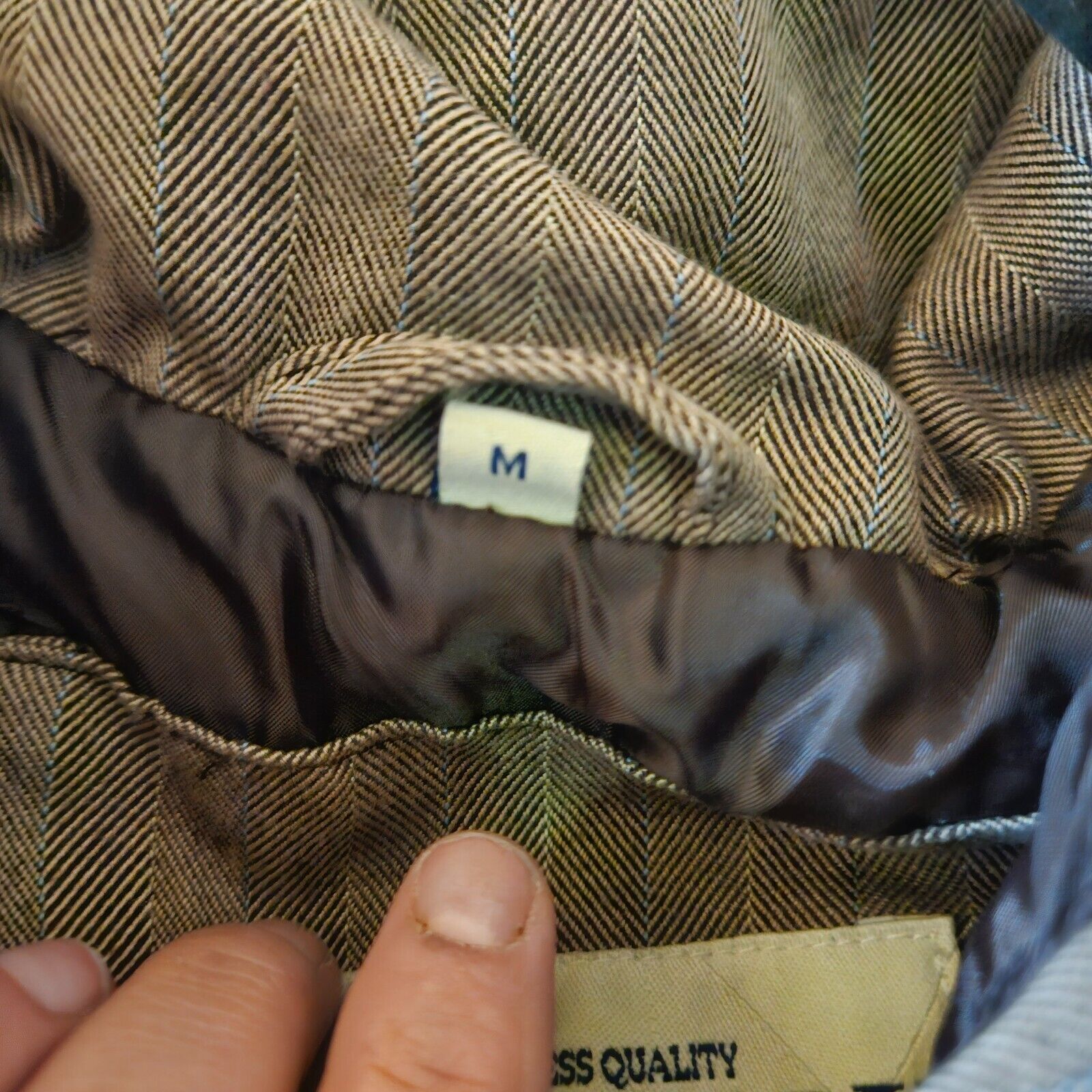 Other New York Classics Herringbone Vest Jacket w/ Fur Hood--Med-- Size M / US 6-8 / IT 42-44 - 3 Thumbnail