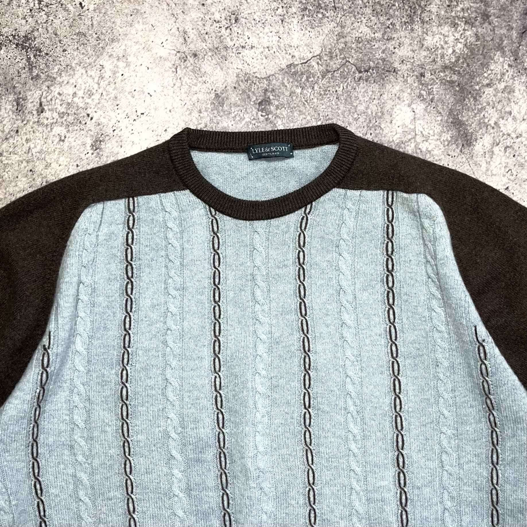 Lyle & Scott Vintage Lyle & Scott Cable Knit Raglan Sweater Blue Size M Size US M / EU 48-50 / 2 - 3 Thumbnail