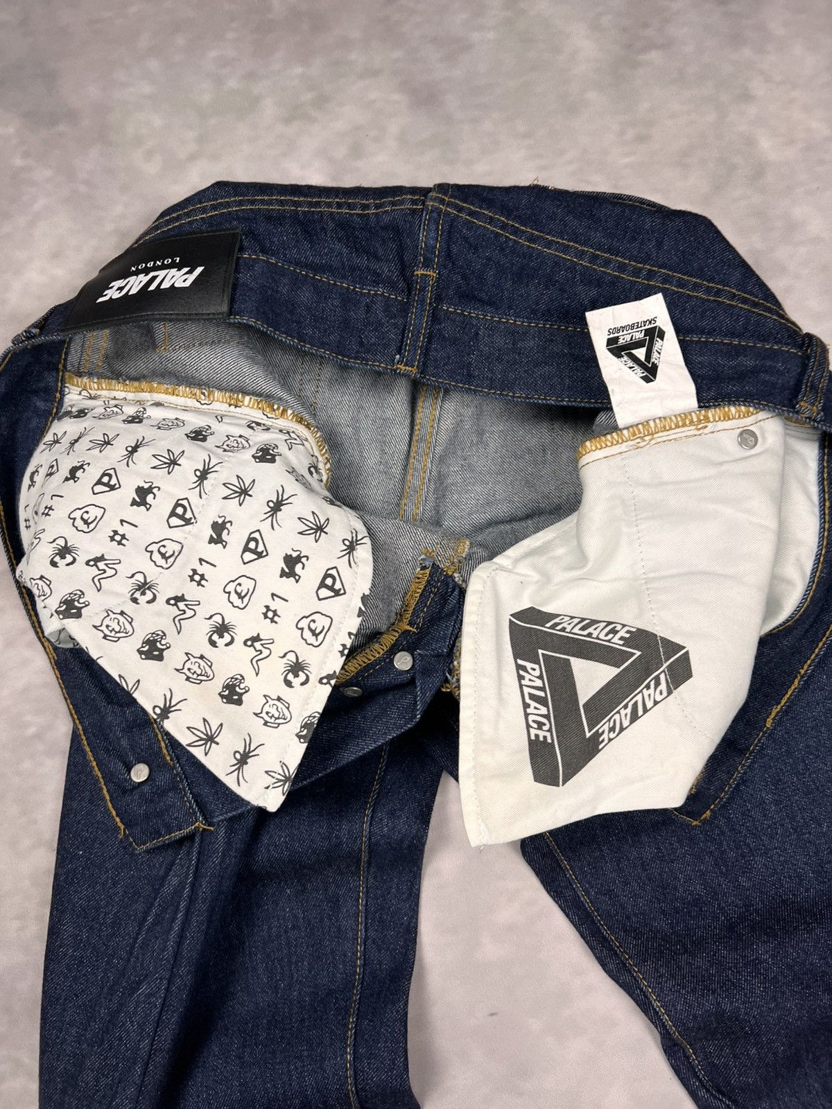 Palace Palace Skateboards Jeans Indigo Blue 32 OG Tri-Ferg Baggy Size US 32 / EU 48 - 7 Thumbnail
