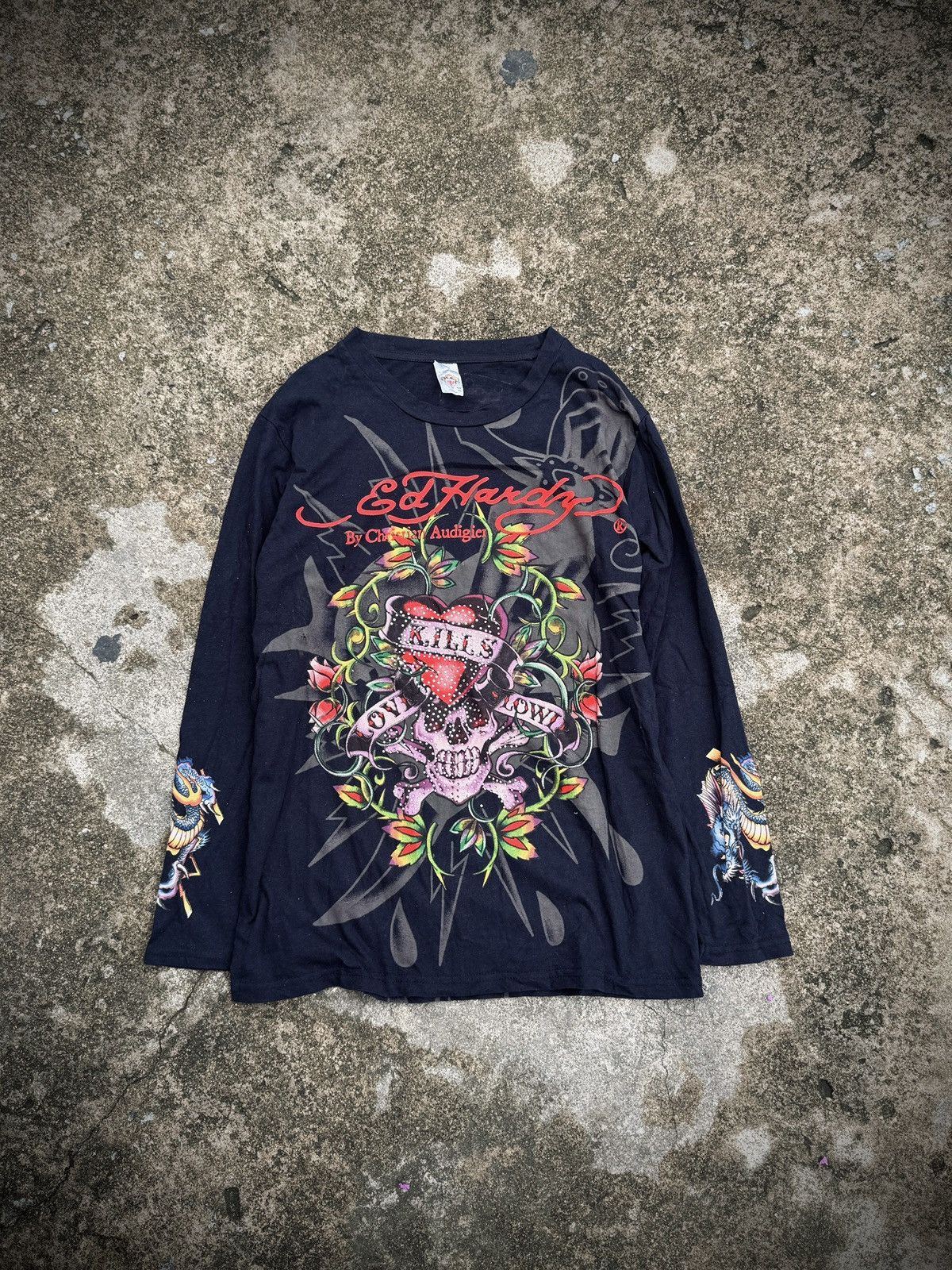 Japanese Brand Ed Hardy Skull Dragon Japanese Styled Size US L / EU 52-54 / 3 - 1 Thumbnail