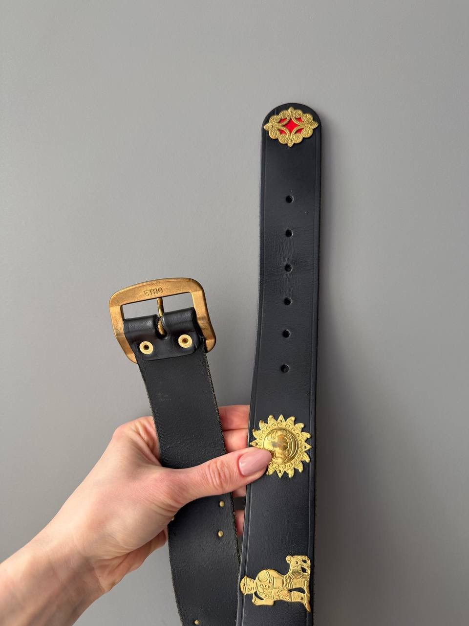 Etro ETRO Leather Belt Black 115/130 Size ONE SIZE - 12 Thumbnail