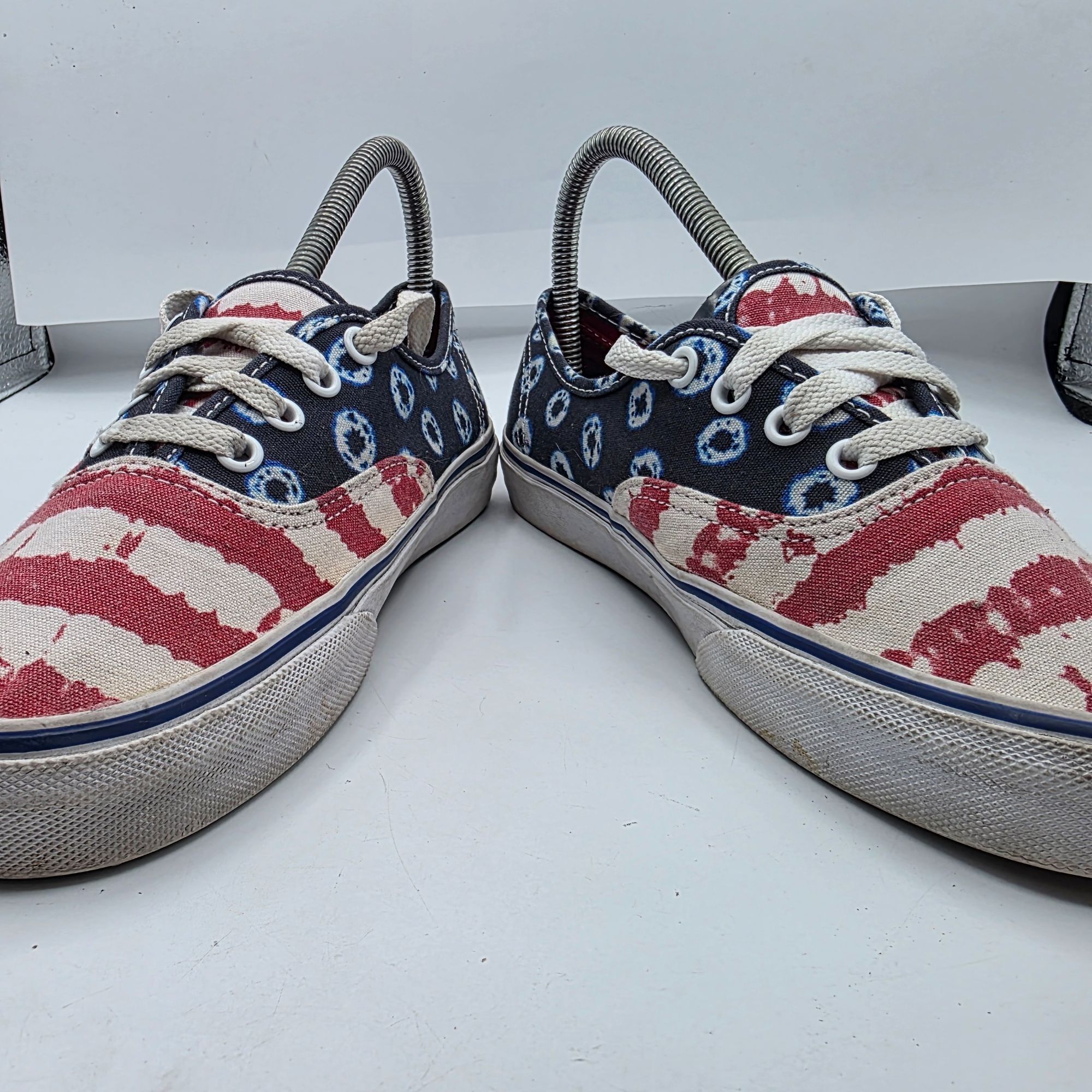 Vans Vans Authentic Dyed Dots & Stripes Womens Size 7 Red White B Size US 7 / IT 37 - 3 Thumbnail