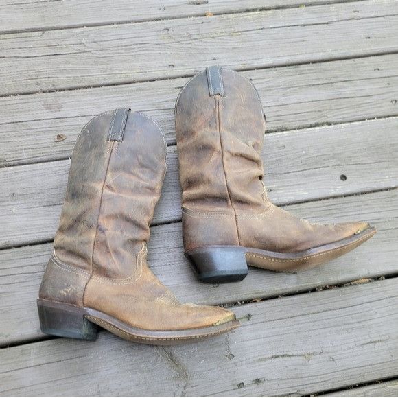 Vintage Vintage 80s Laredo Slouchy Western Boho Brown Leather Distre Size US 8.5 / EU 41-42 - 3 Thumbnail