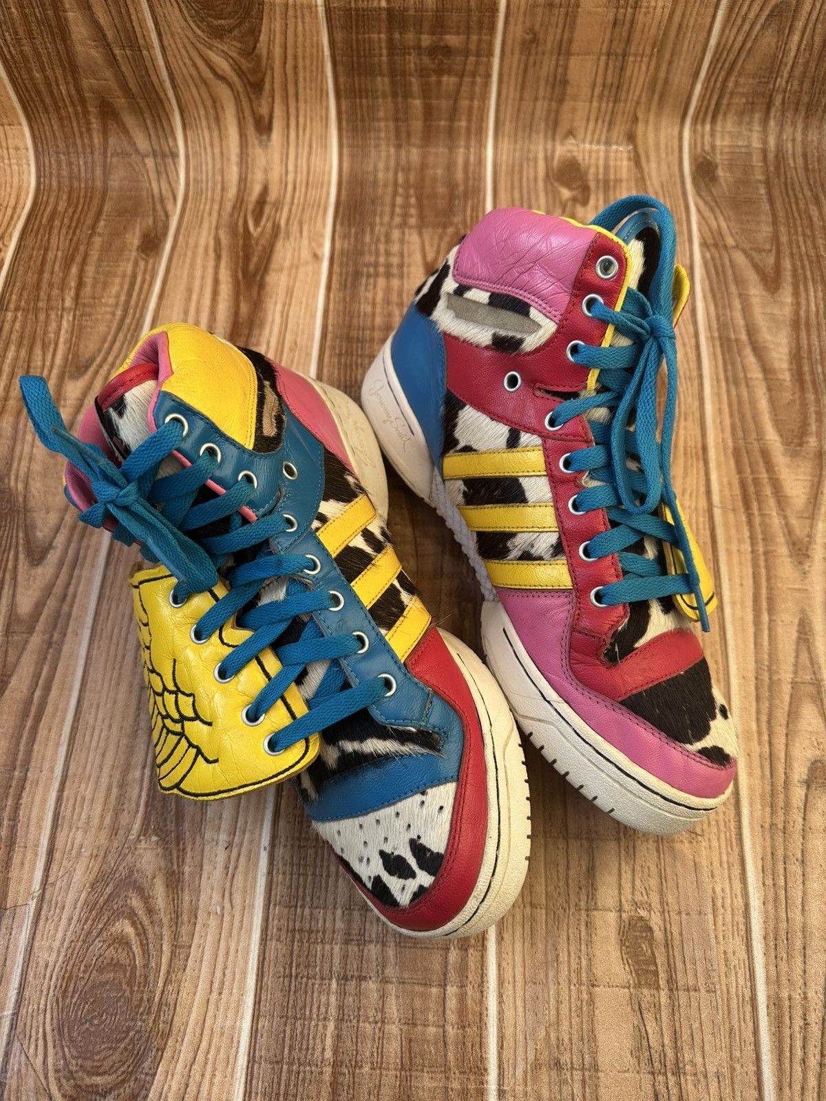 Adidas × Jeremy Scott Adidas Jeremy Scott 2NE1 Wings Avant Garde High Sneakers Size US 8.5 / EU 41-42 - 8 Thumbnail