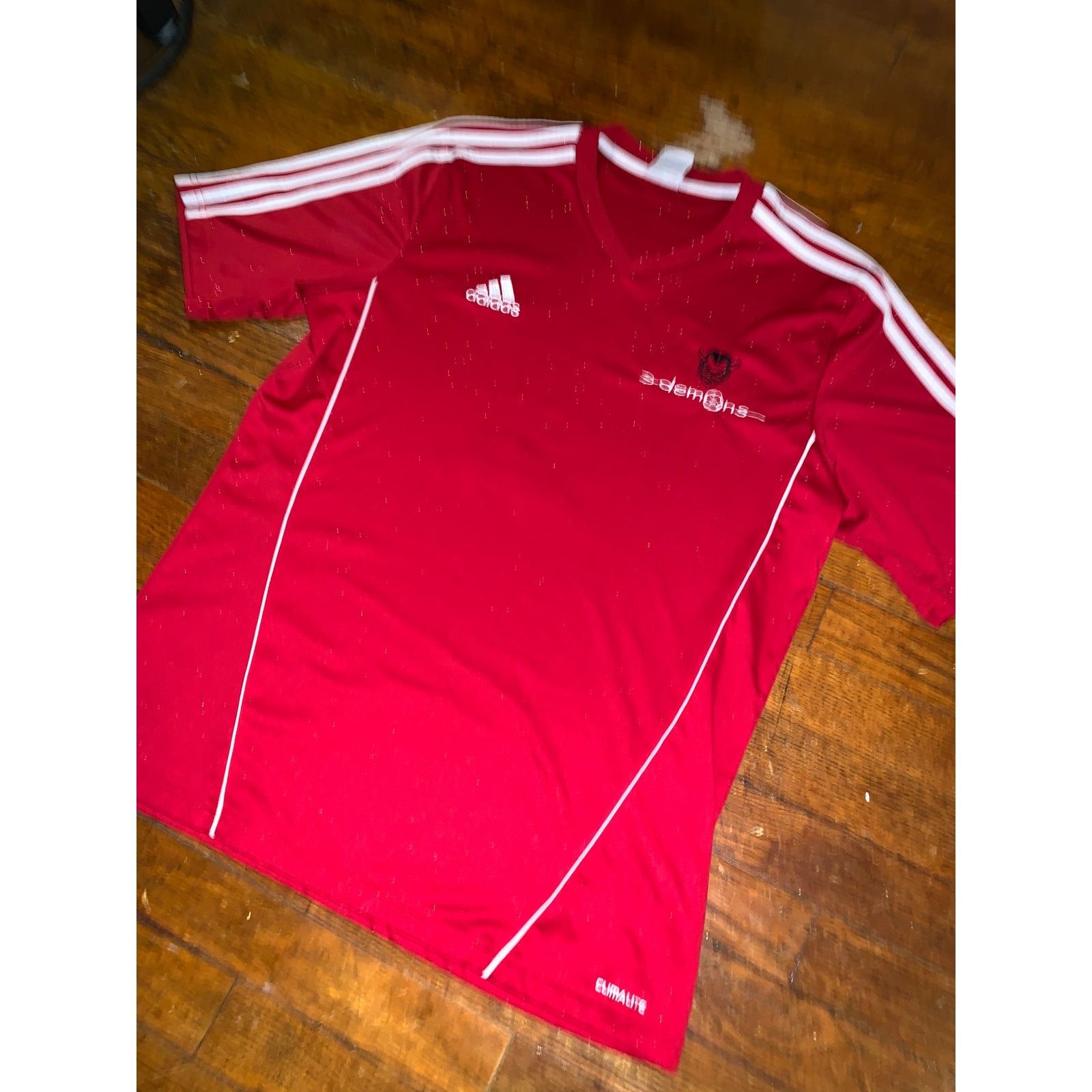 Adidas Adidas Soccer Jersey Demons #2 Red White Large Climalite Size US L / EU 52-54 / 3 - 4 Thumbnail