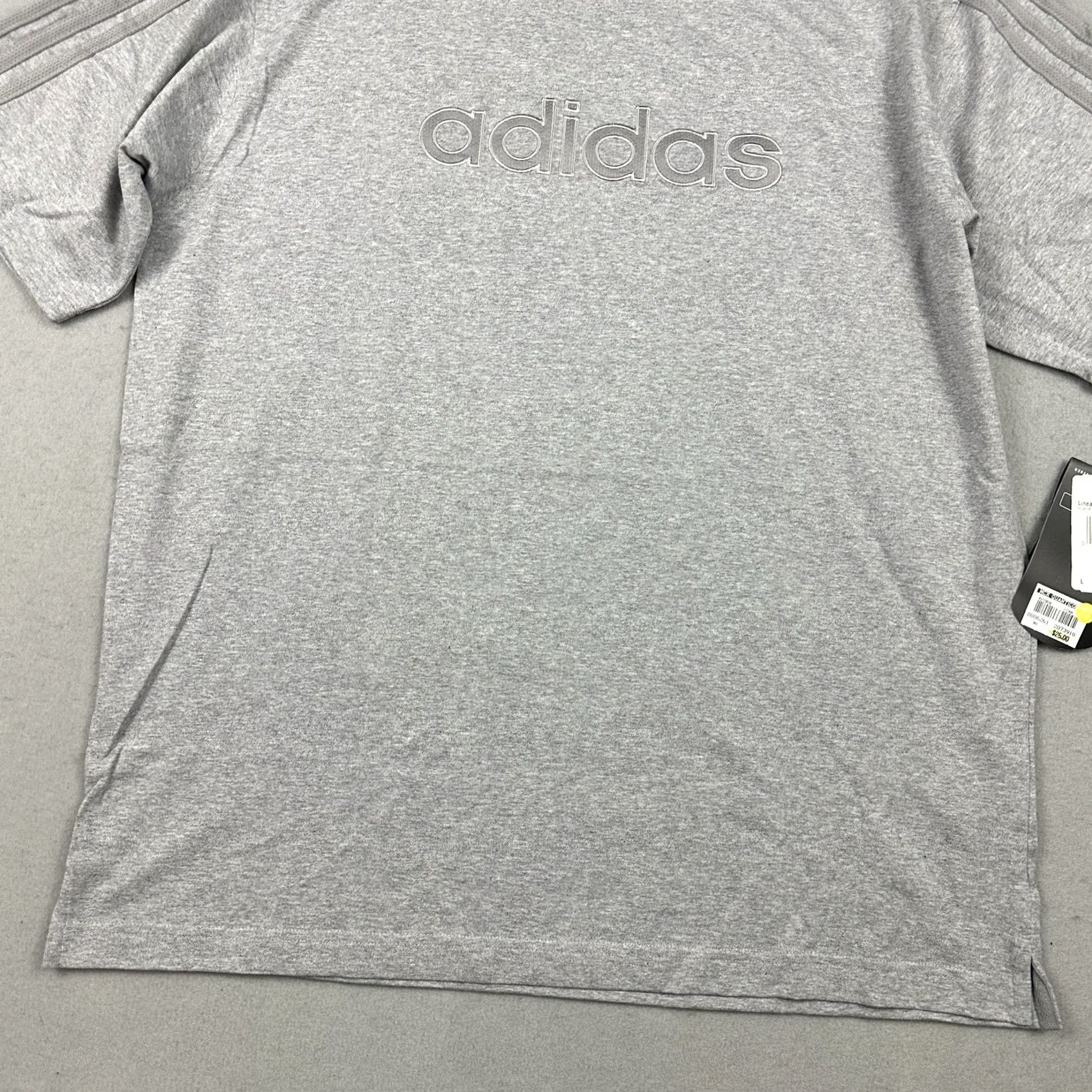 Adidas Adidas Men Large Grey Heather 3-Stripe Sleeve Linear Top Y2K Deadstock Shirt L Size US L / EU 52-54 / 3 - 3 Thumbnail
