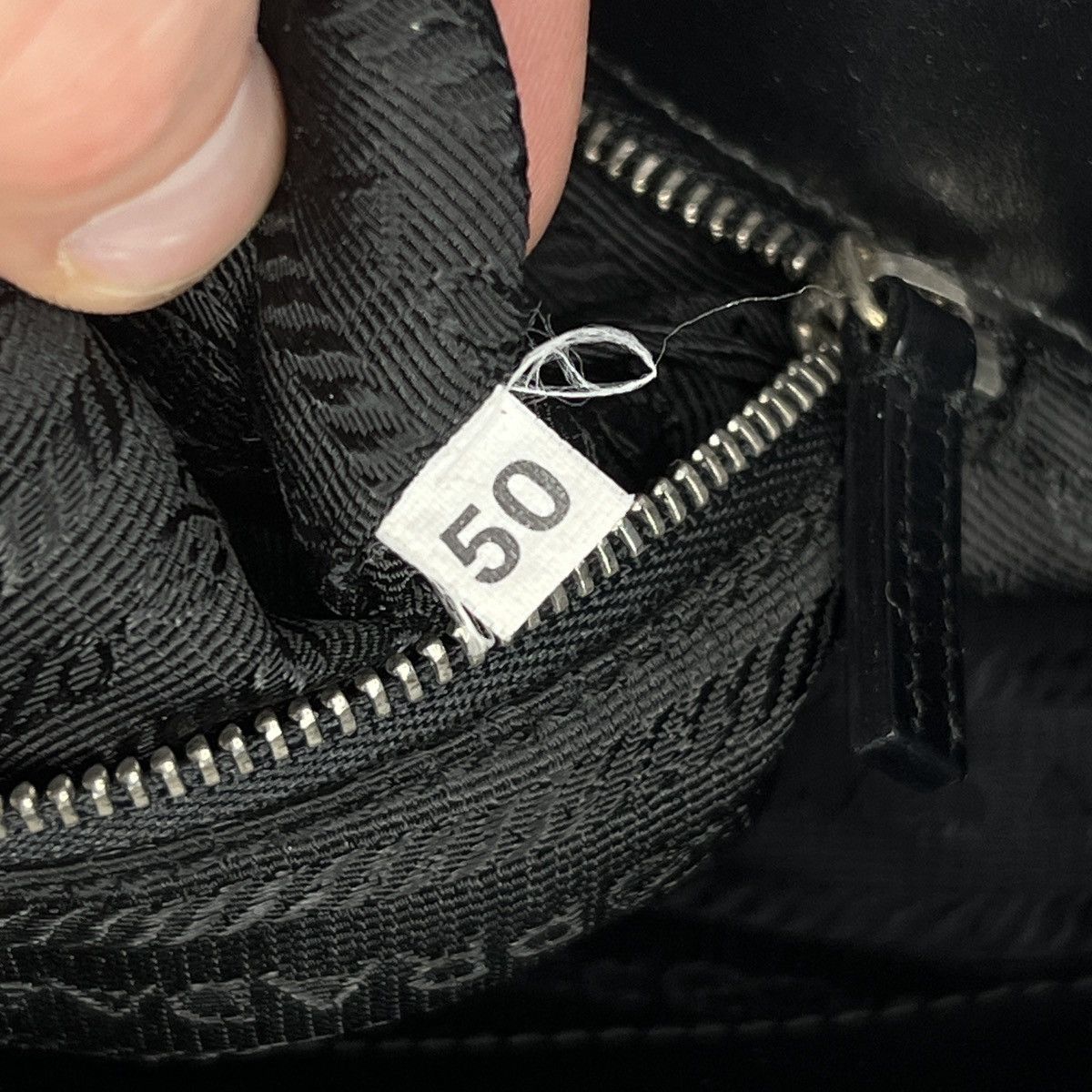 Prada Prada Re-nylon Beige Black Leather Shoulder Tote Bag Logo Size ONE SIZE - 10 Thumbnail