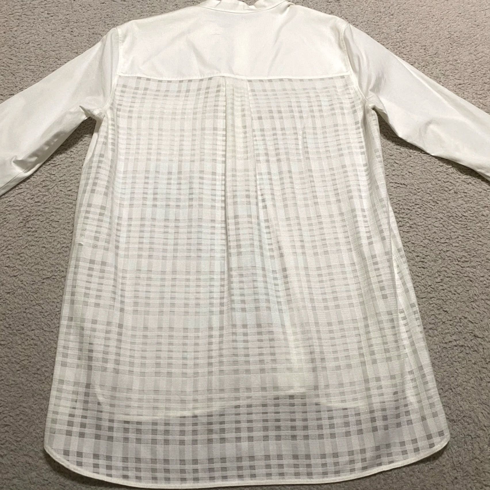 Vince Vince Womens XS Shirt Blouse White Long Sleeve Pullover Cotton Size XS / US 0-2 / IT 36-38 - 2 Thumbnail