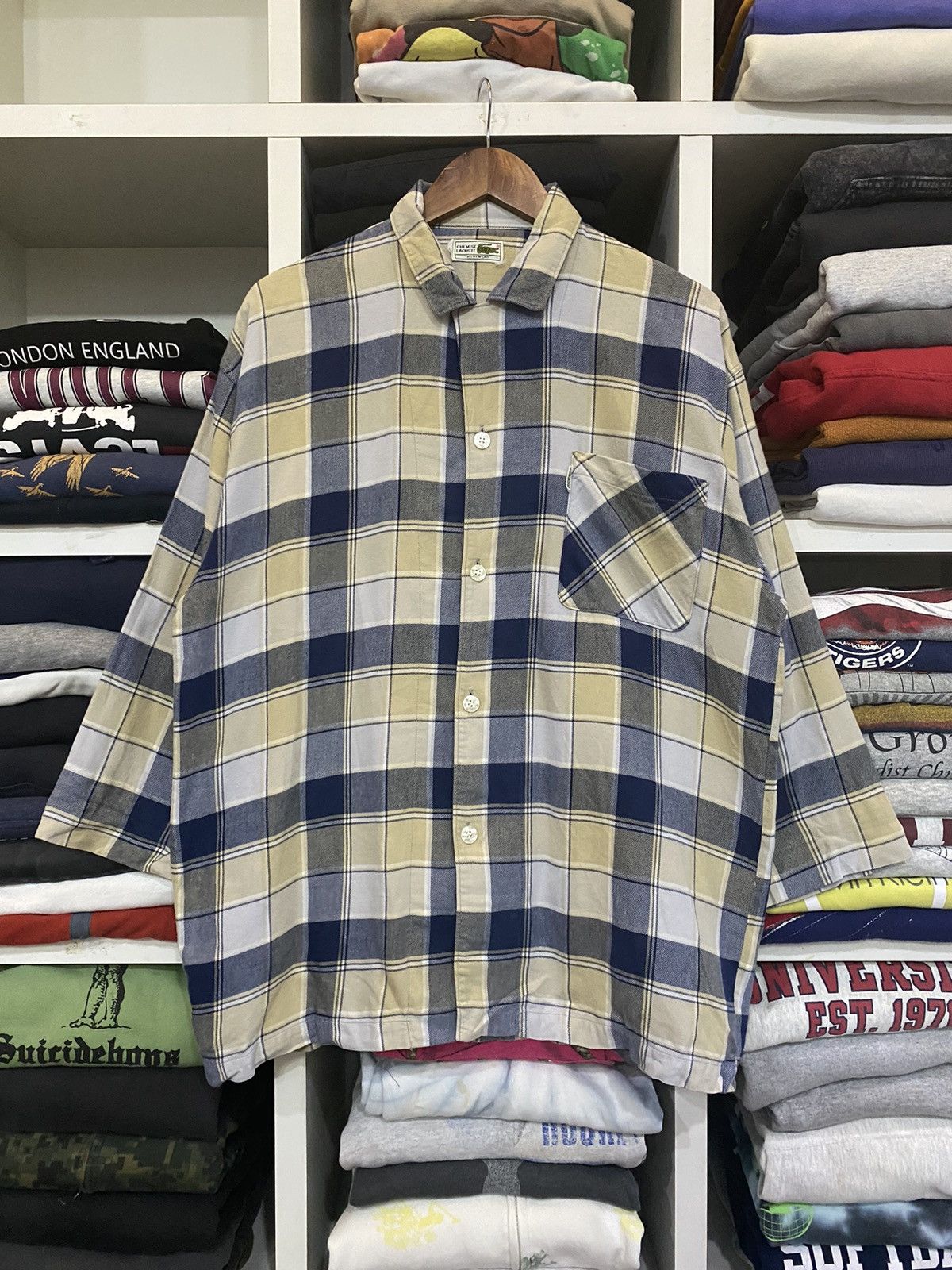 Flannel × Lacoste × Vintage Vintage Chemise Lacoste Nightwear Size US L / EU 52-54 / 3 - 1 Thumbnail
