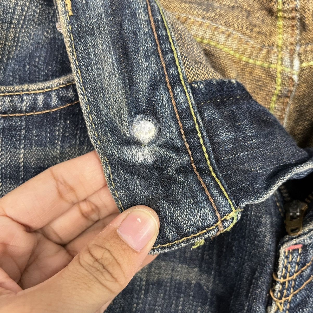 14th Addiction Vintage Wrangler Distressed Denim Jeans Size 28" / US 6 / IT 42 - 17 Thumbnail