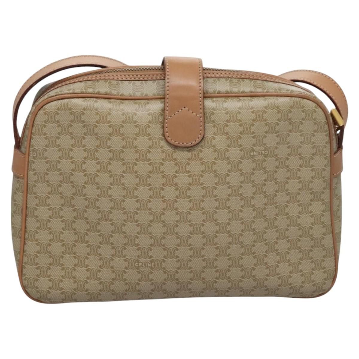 Celine CELINE Macadam Canvas Shoulder Bag Beige Gold Size ONE SIZE - 3 Thumbnail