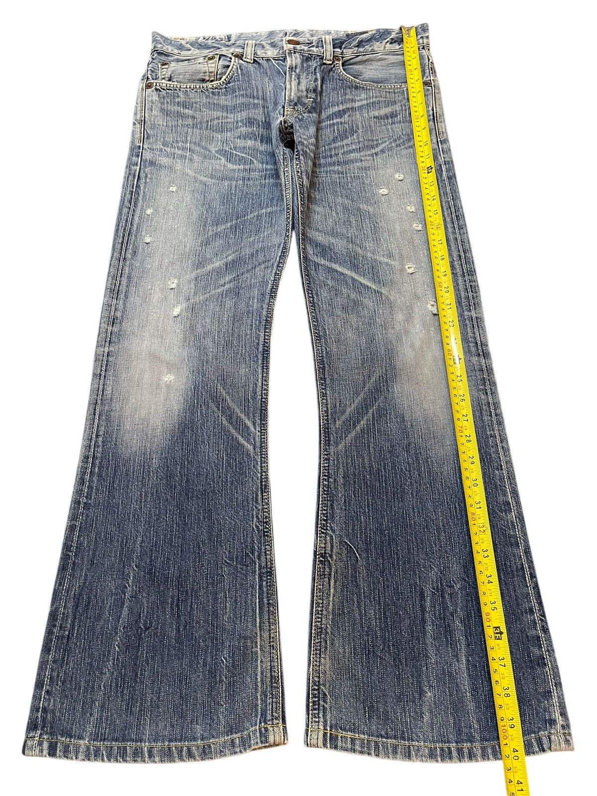 Edwin Vintage Edwin Blue Trip 503 Faded Distress Wide Leg Baggy Size US 34 / EU 50 - 12 Thumbnail