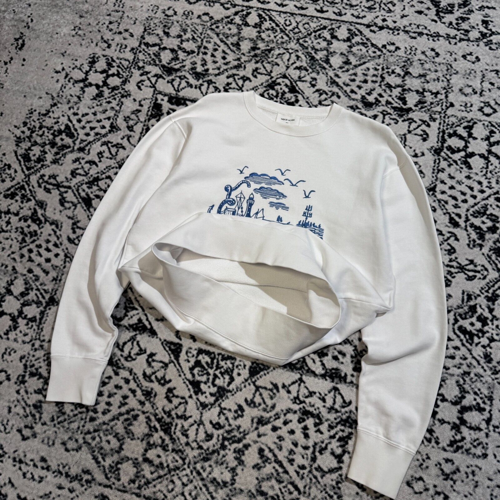 Vintage Vintage Wood White Cotton Crewneck Size S 90s Art Archive Size US S / EU 44-46 / 1 - 9 Thumbnail