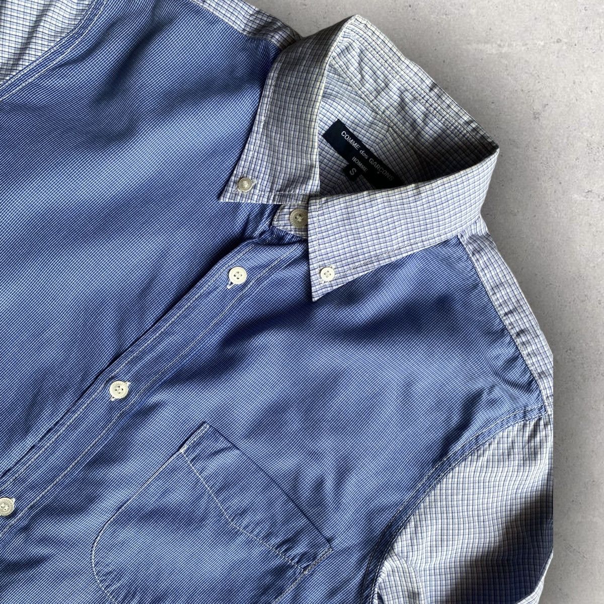 Comme des Garcons CDG Homme Contrast Blue Plaid Shirt Size US S / EU 44-46 / 1 - 2 Thumbnail