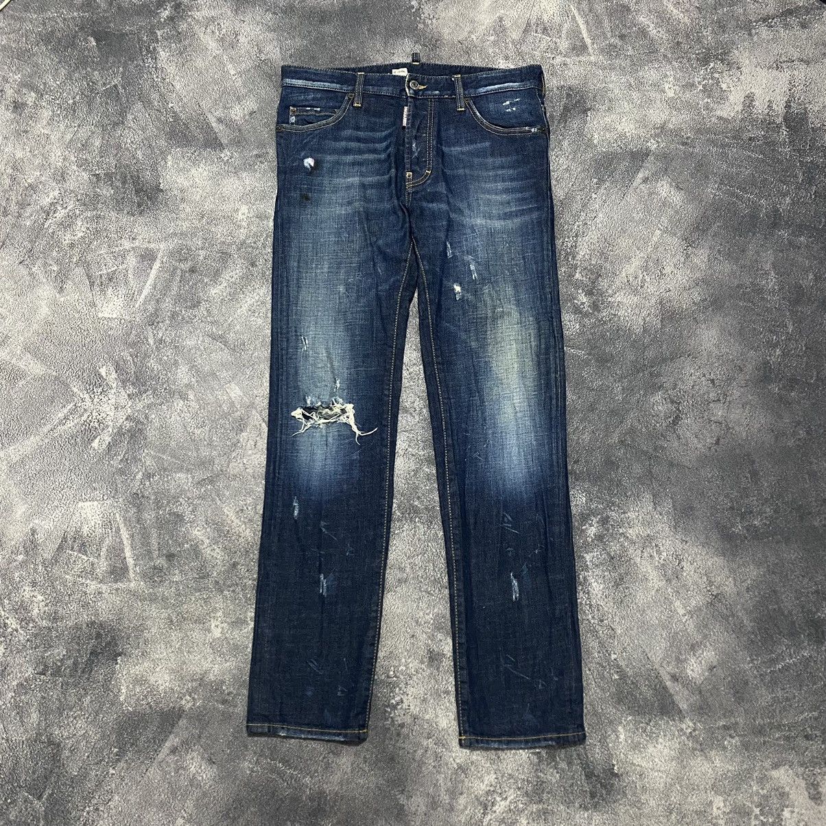 image of Dsquared2 Dsquared Distressed Pants in Washed Indigo, Men's (Size 33)