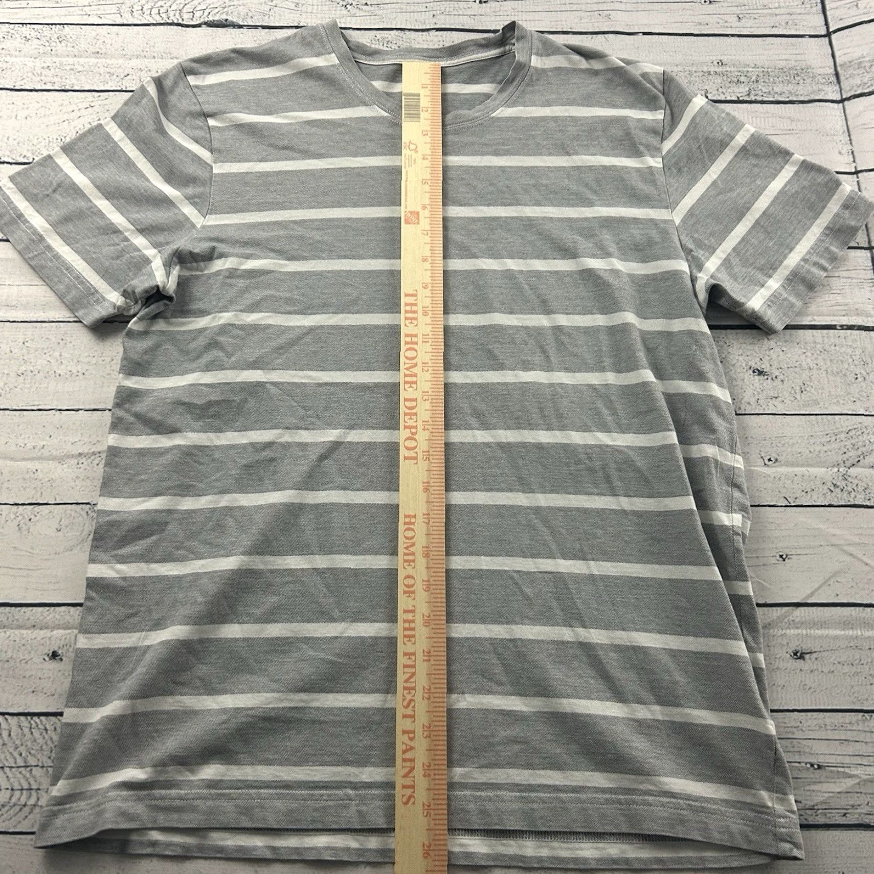 TravisMathew Travis Mathew Short Sleeve T-Shirt Men M Gray White Striped Shirt Size US M / EU 48-50 / 2 - 2 Thumbnail