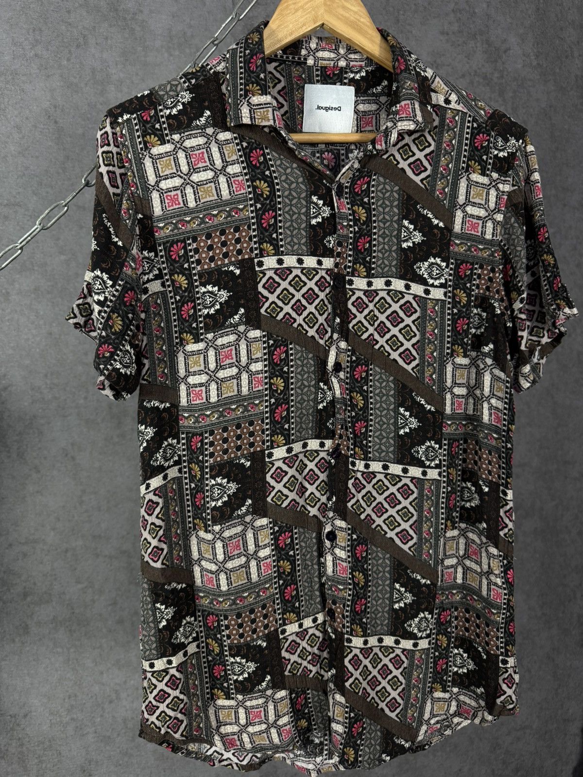 Desigual Desigual luxury designer art crazy hawaiian silk shirt Size US M / EU 48-50 / 2 - 3 Thumbnail