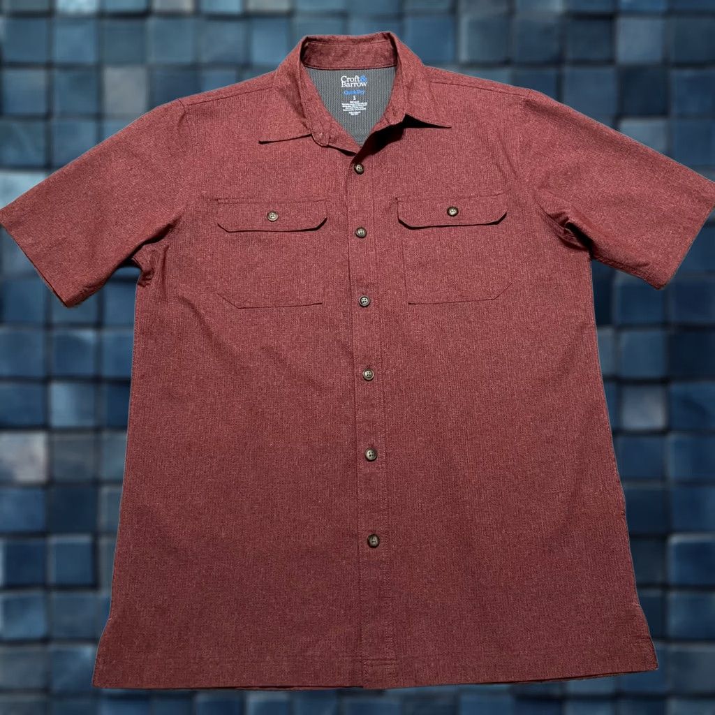 Croft & Barrow Croft & Barrow Mens Small Shirt Red Button-Front Quick Dry Vented Outdoor Size US S / EU 44-46 / 1 - 1 Thumbnail